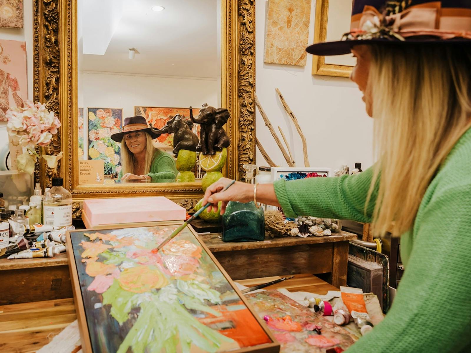 painting in Kiama studio