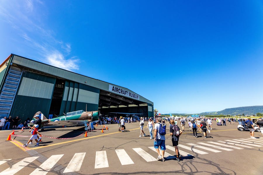 Attendees enjoying the HARS Aviation Museum