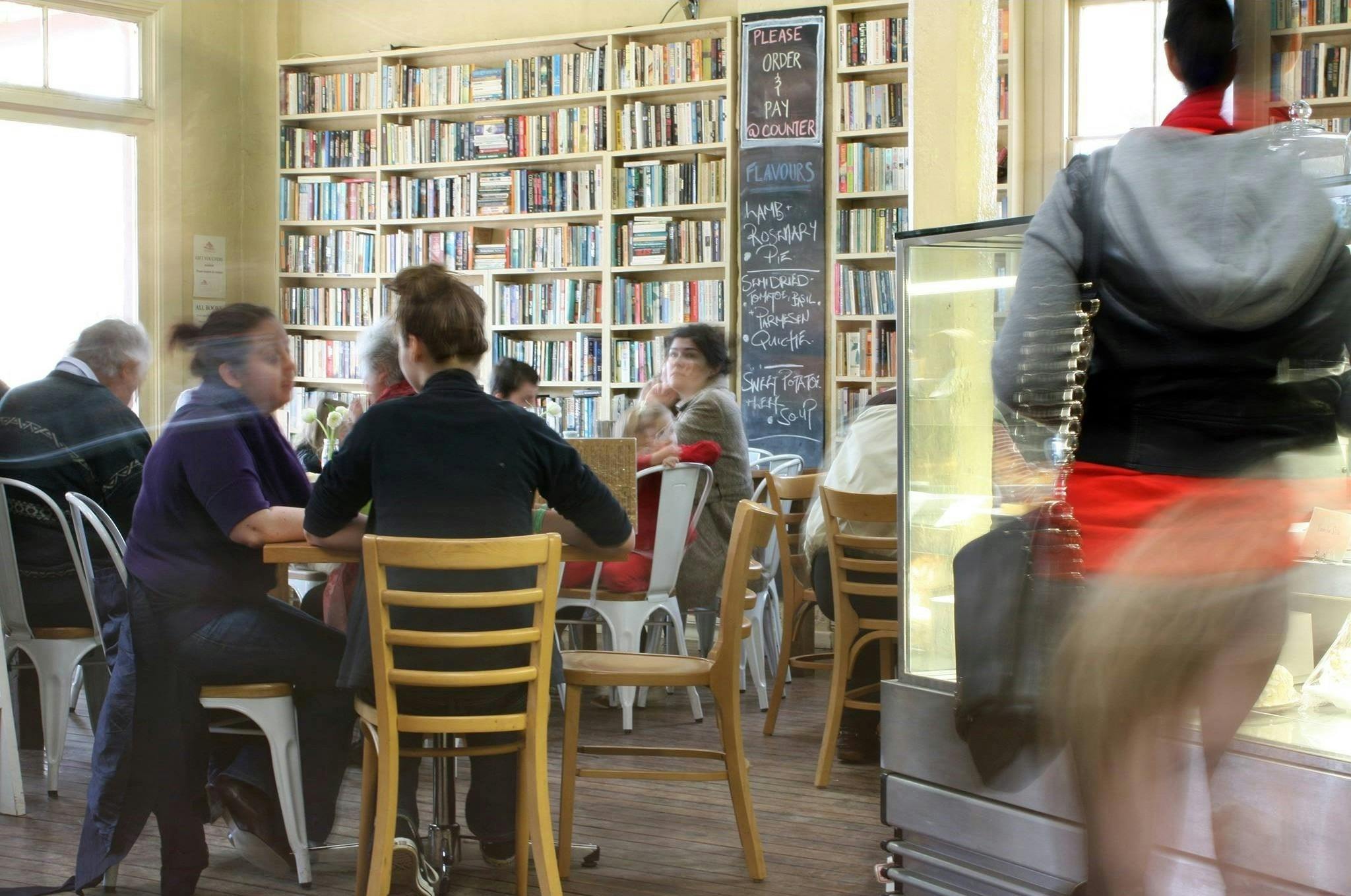patrons sitting at tables in Exeter General Store