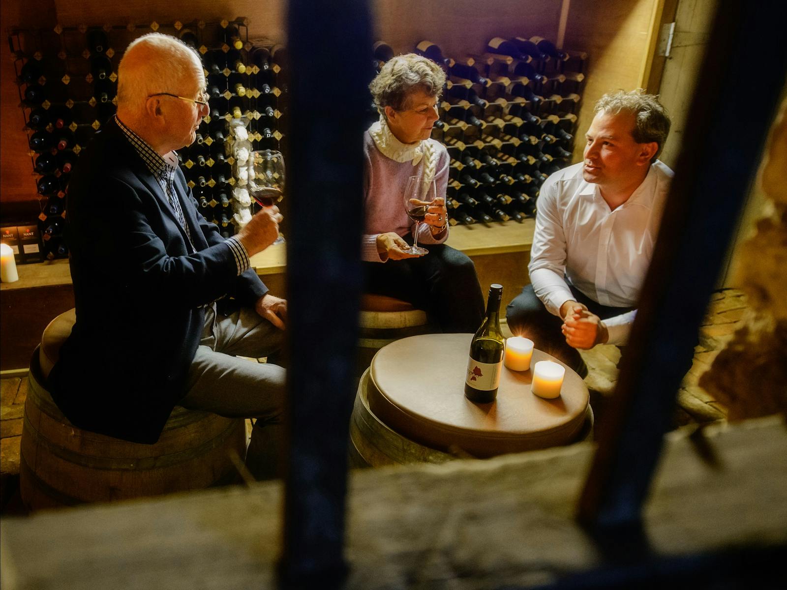 Experience wine tasting, featuring Tasmanian, in the old convict cellar at Woodbridge on the Derwent