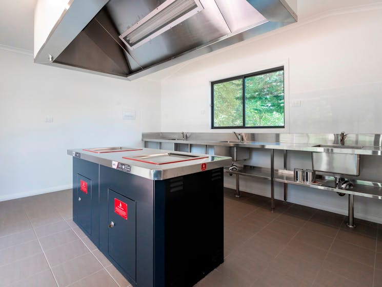 Communal kitchen at Batlow Caravan Park, Snowy Valleys NSW