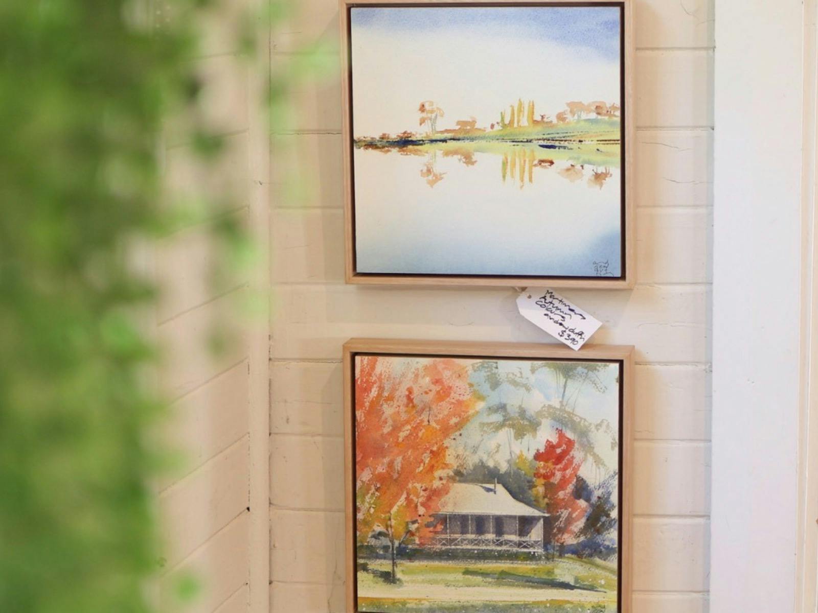 Watercolour Paintings Frames on Wall, Mortimers Wines