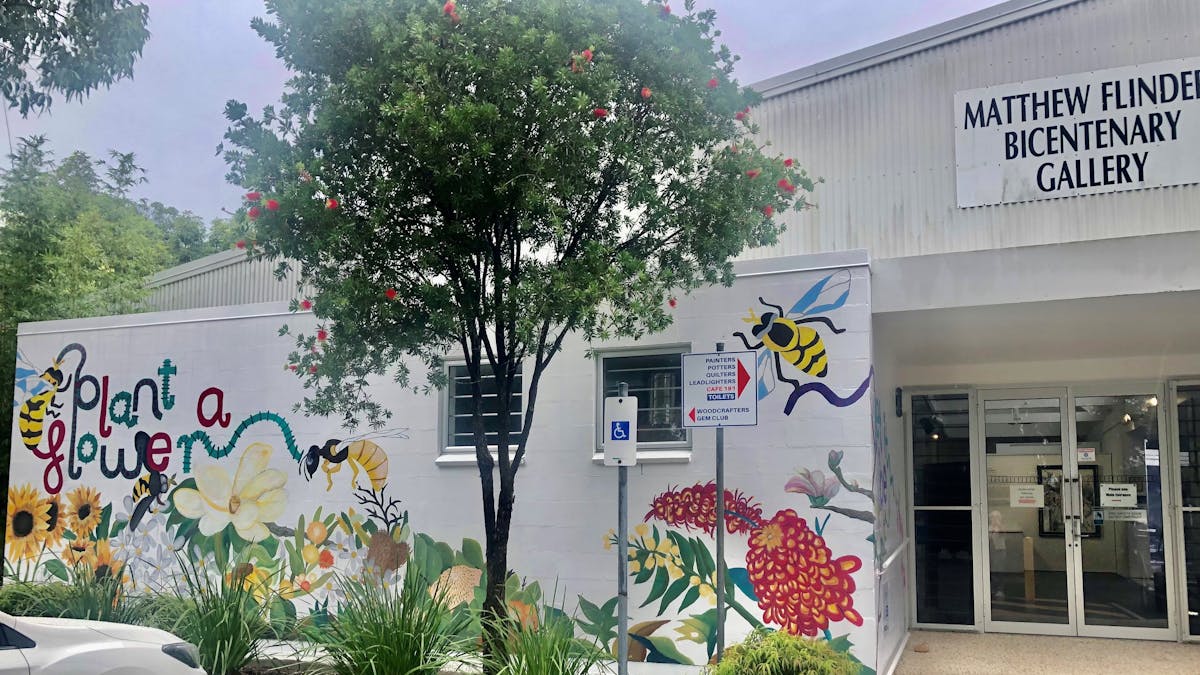 Mural at front of Bribie Island Community Arts Centre