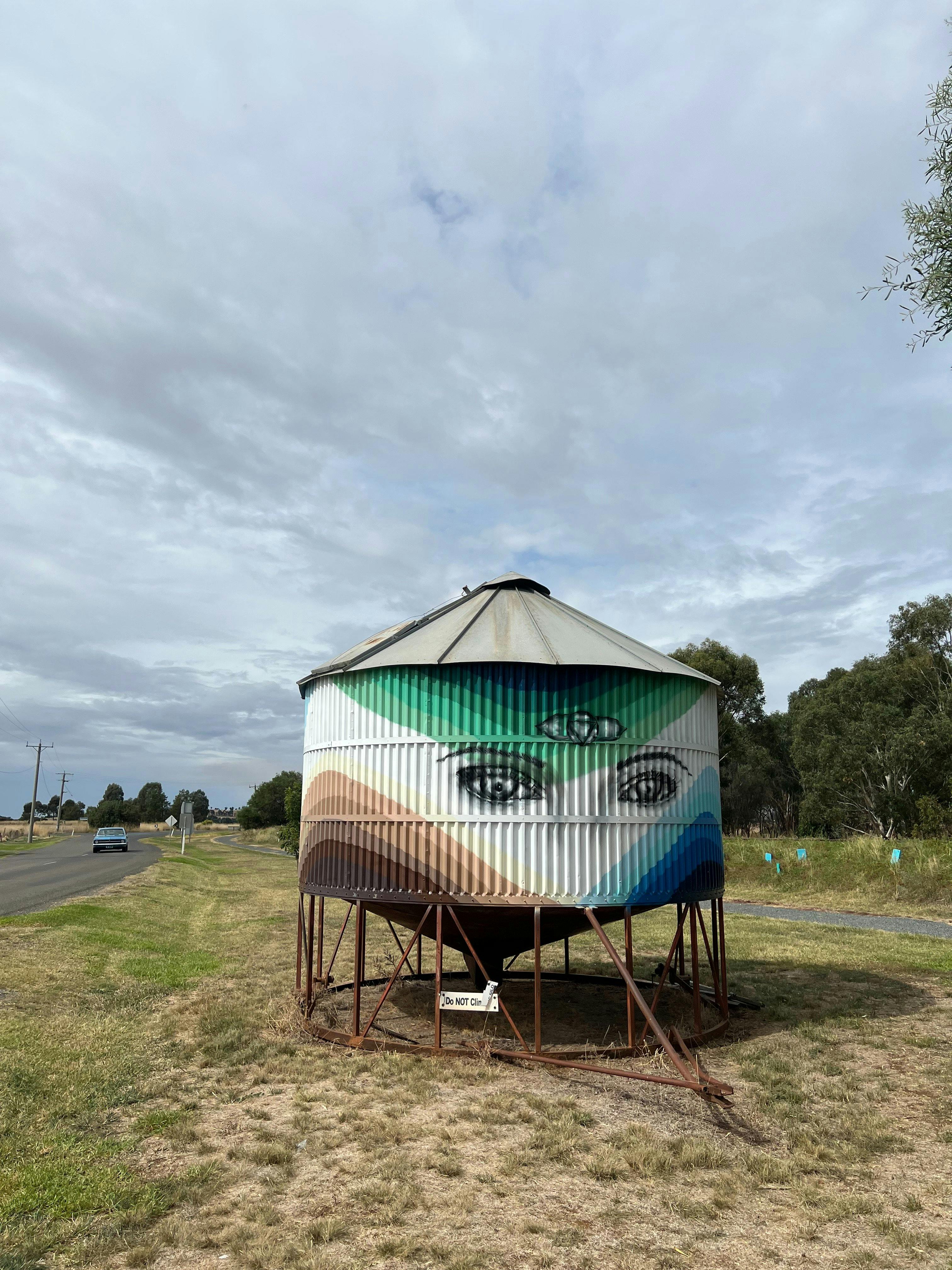 Nomadic Silo Art in the main street of Dookie