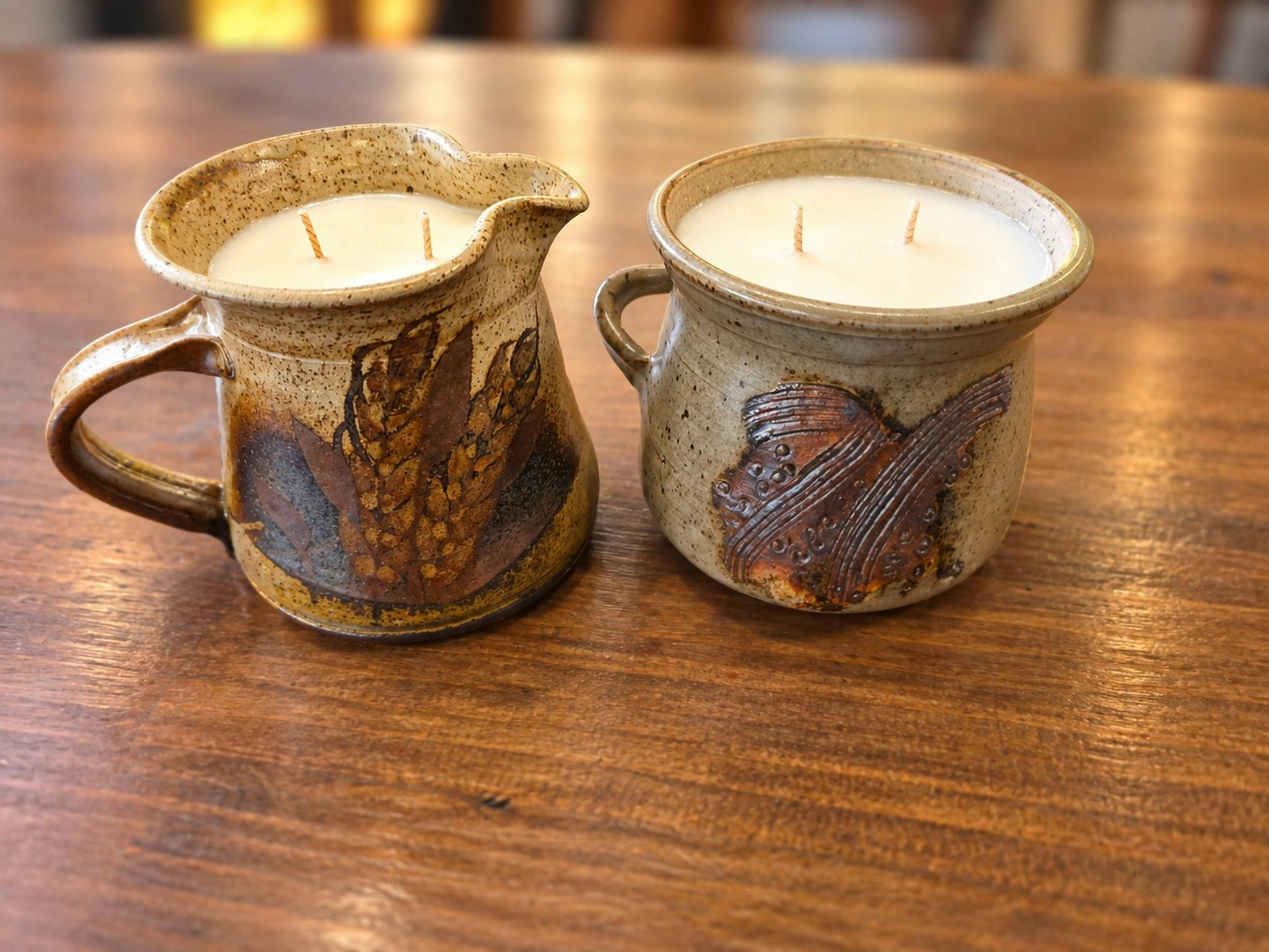 Suitable customer-supplied vessels can be transformed into personalised candles.