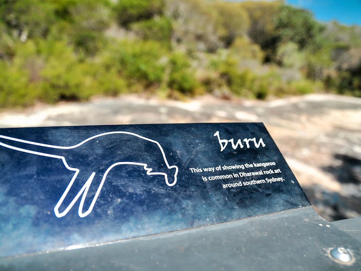 Plaque depicting an aboriginal sketch of a kangaroo