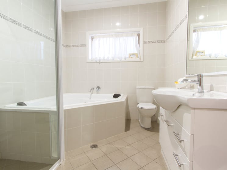 Spacious bathroom in the Spa Room