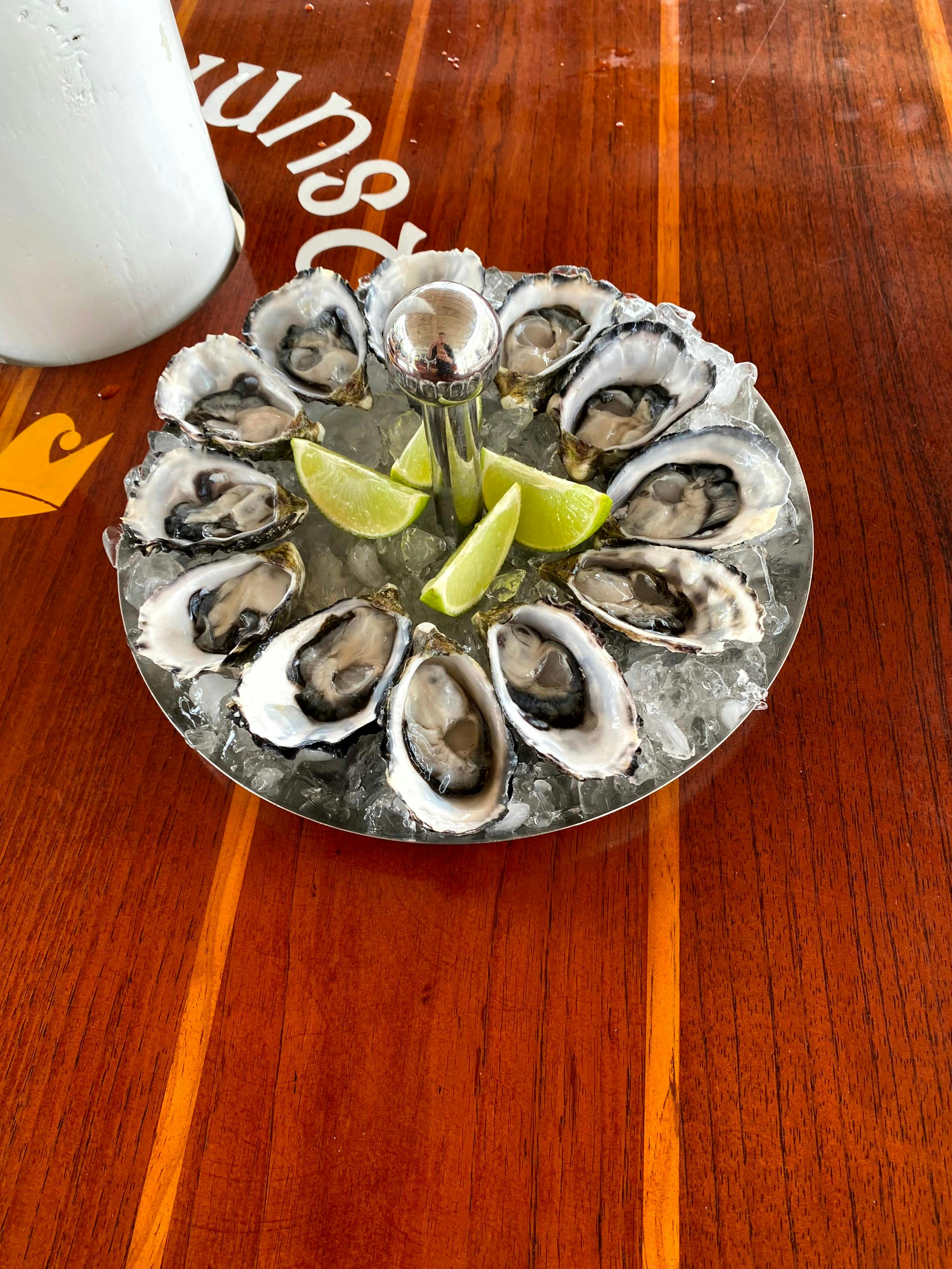 Freshly shucked oysters
