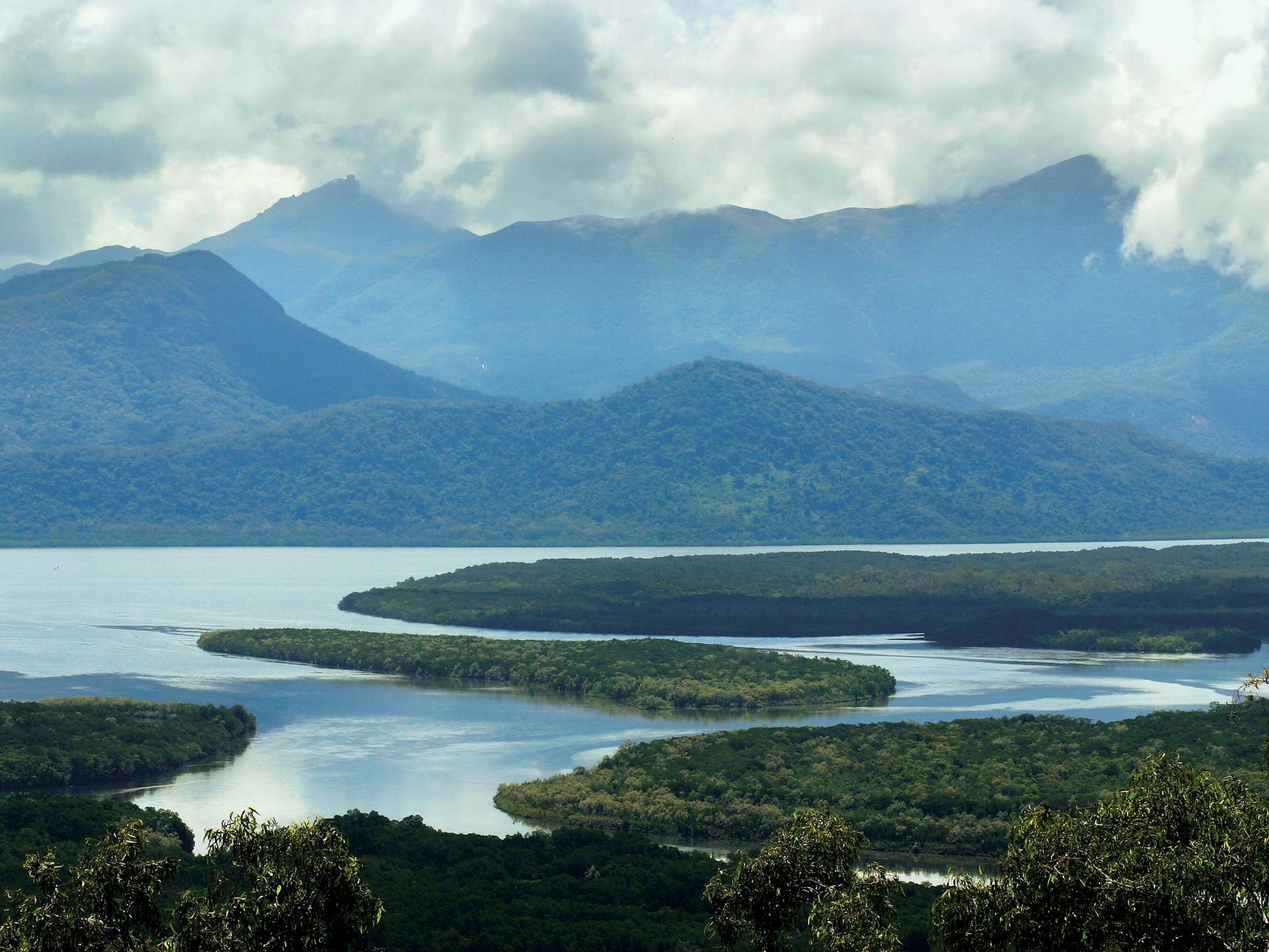 View from mainland across the Hinchinbrook Channel to the island. View from mainland across the Hinchinbrook Channel to the island.