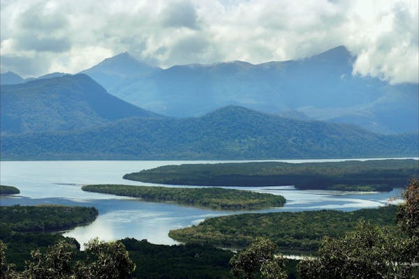 View from mainland across the Hinchinbrook Channel to the island.