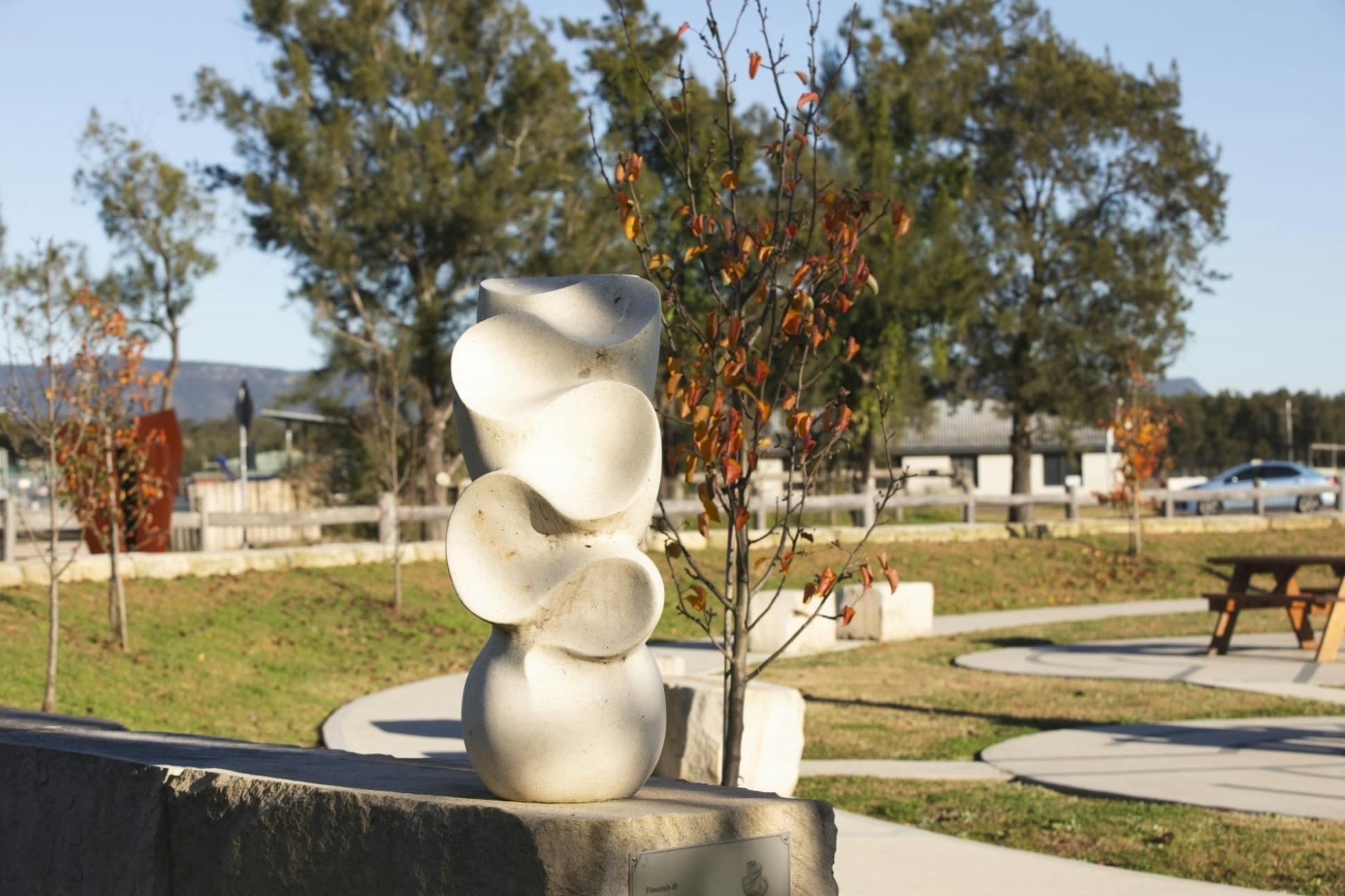 Sculpture at visitor centre park