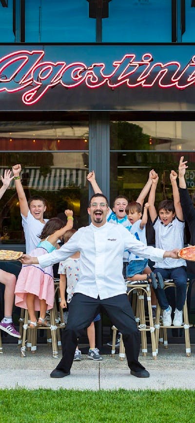 Crowd out the front of Agostinis