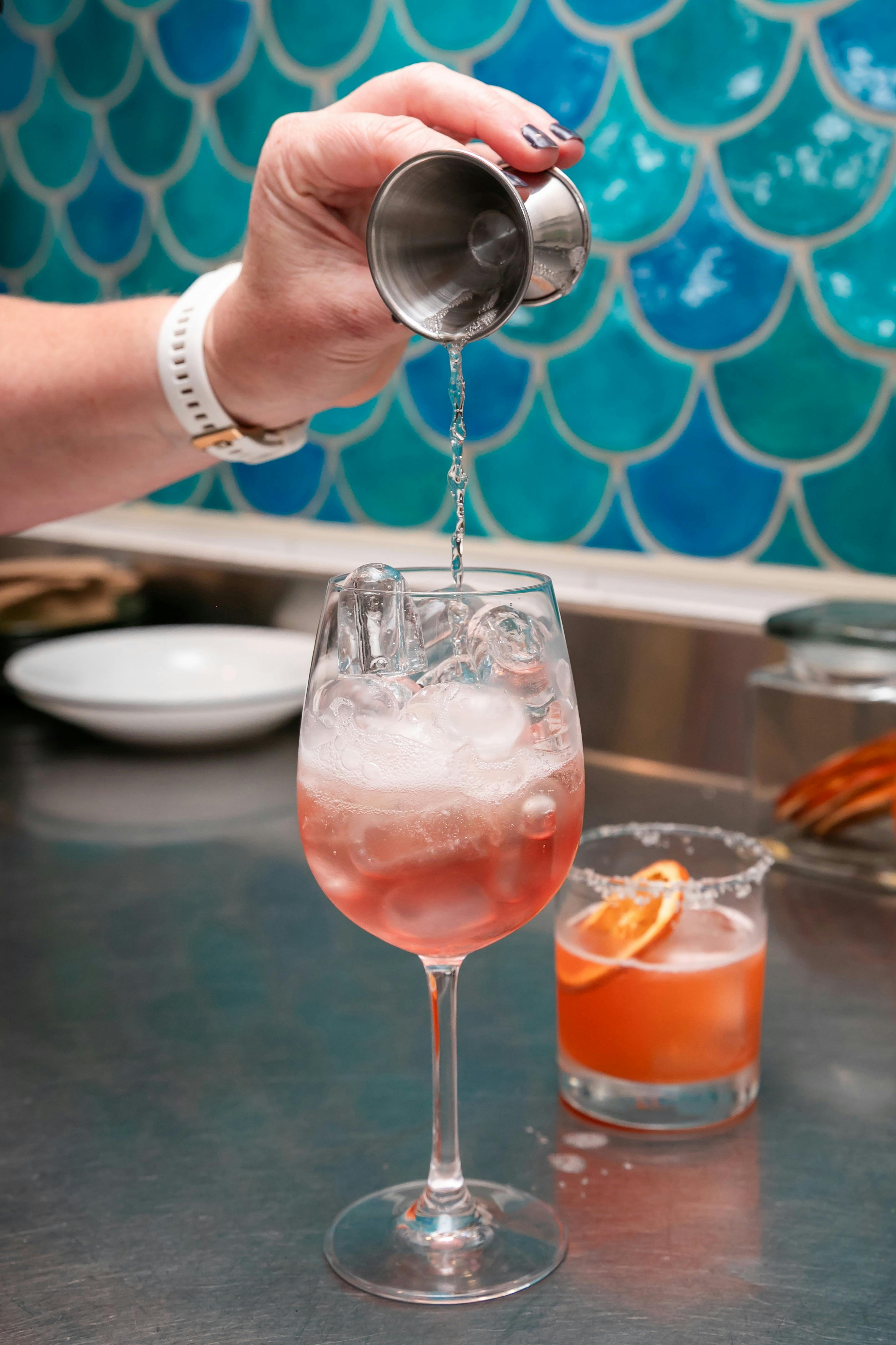 A drink being poured