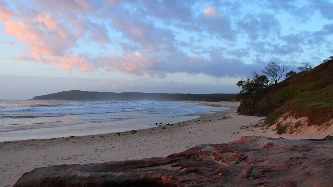Looking south to Yuraygir’s secret headlands. Angourie Back Beach.