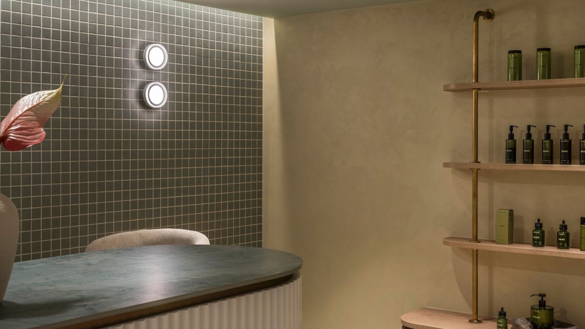 spa featuring green tiles