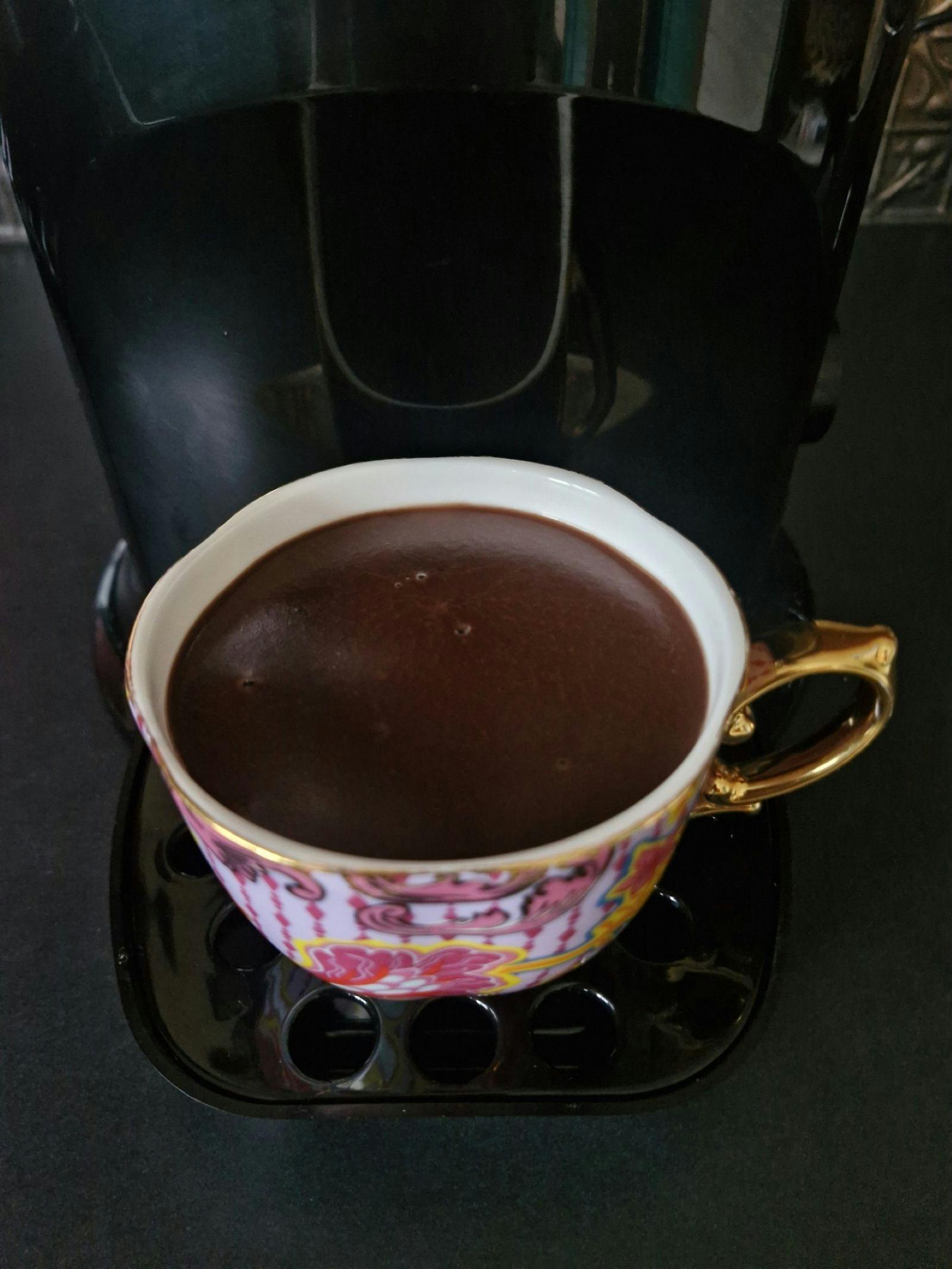 Hot chocolate in pink teacup