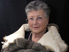 Picture of woman (Aunty Val) wearing traditional dress