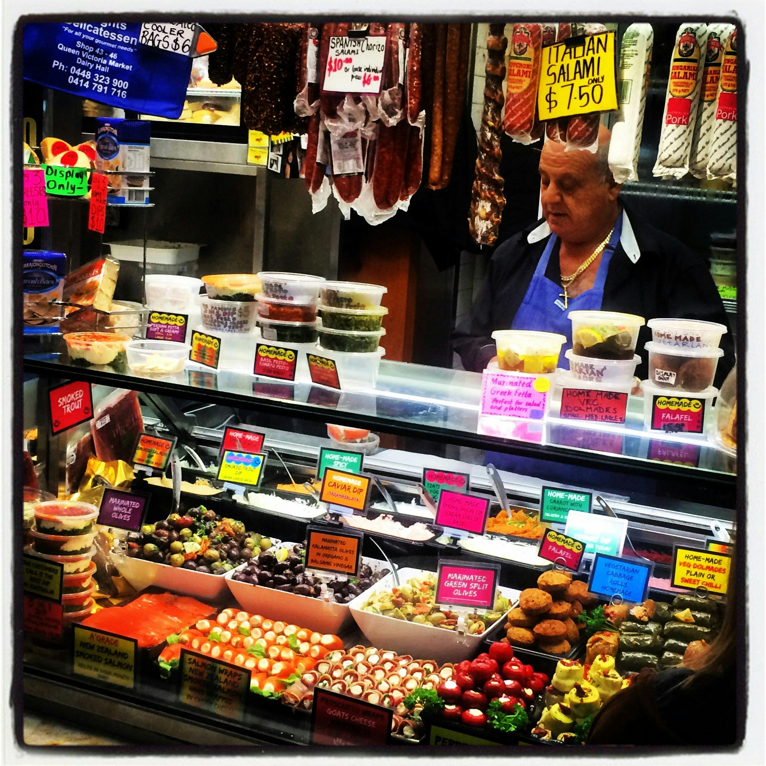 Italian produce at Queen Victoria Market, Melbourne.