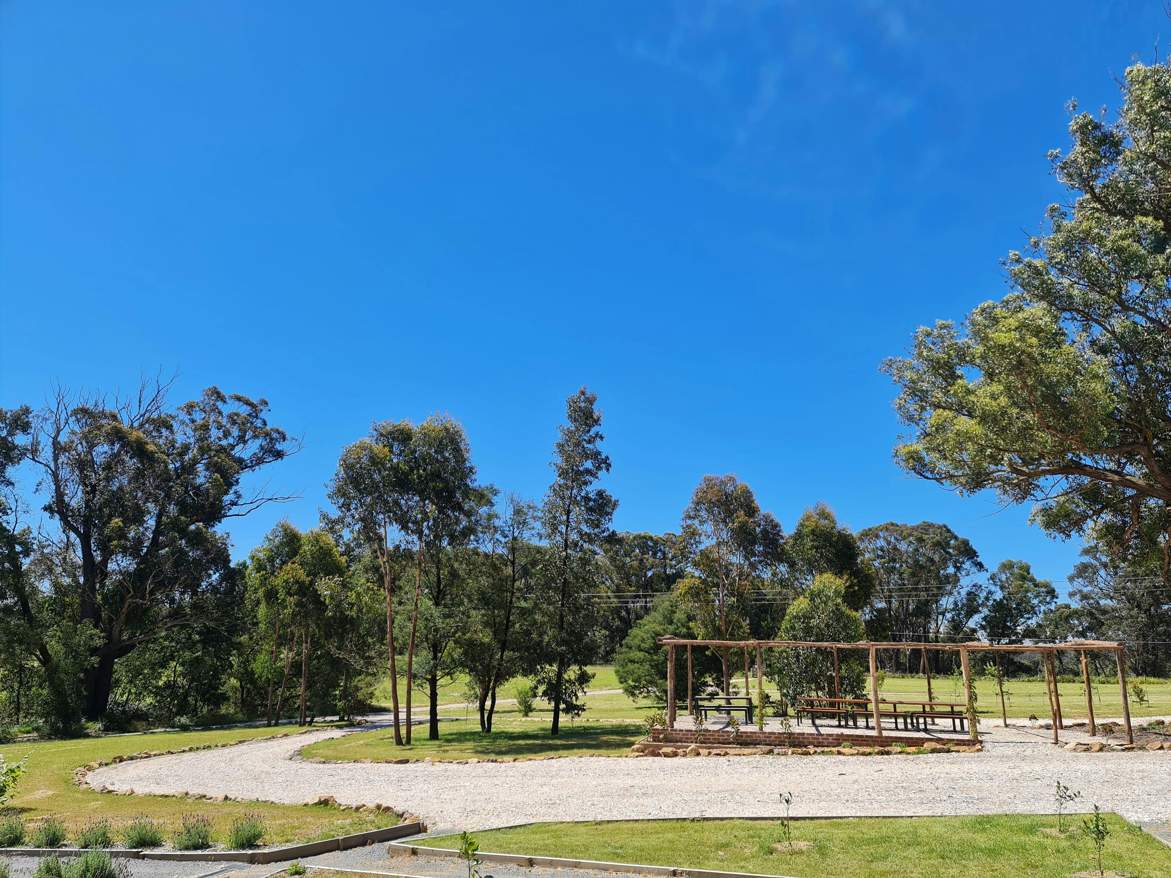 Property facing garden and entertainment pergola