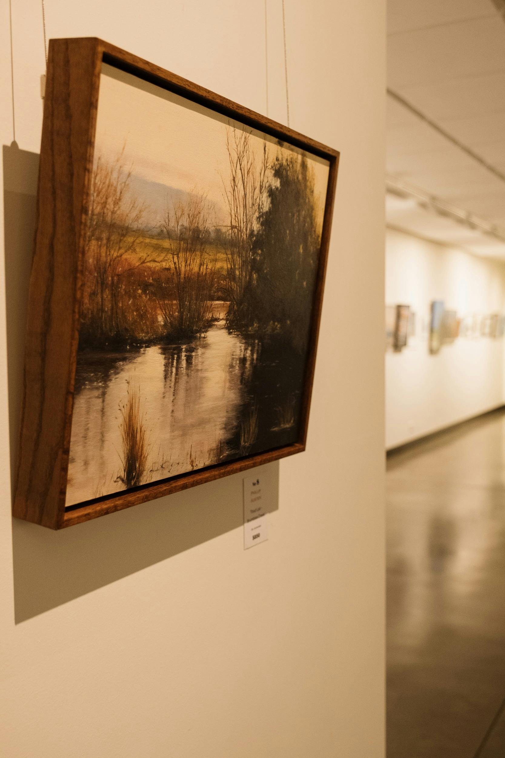 Paintings on wall of art gallery