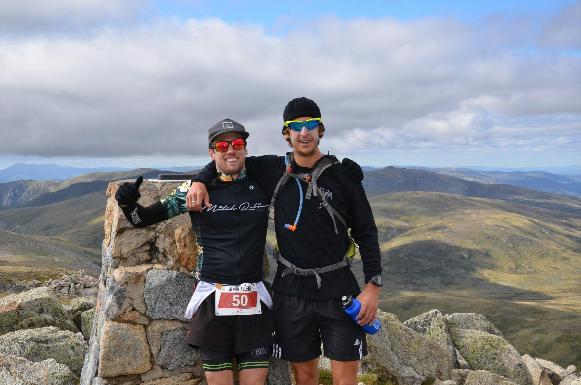 Runners at the peak