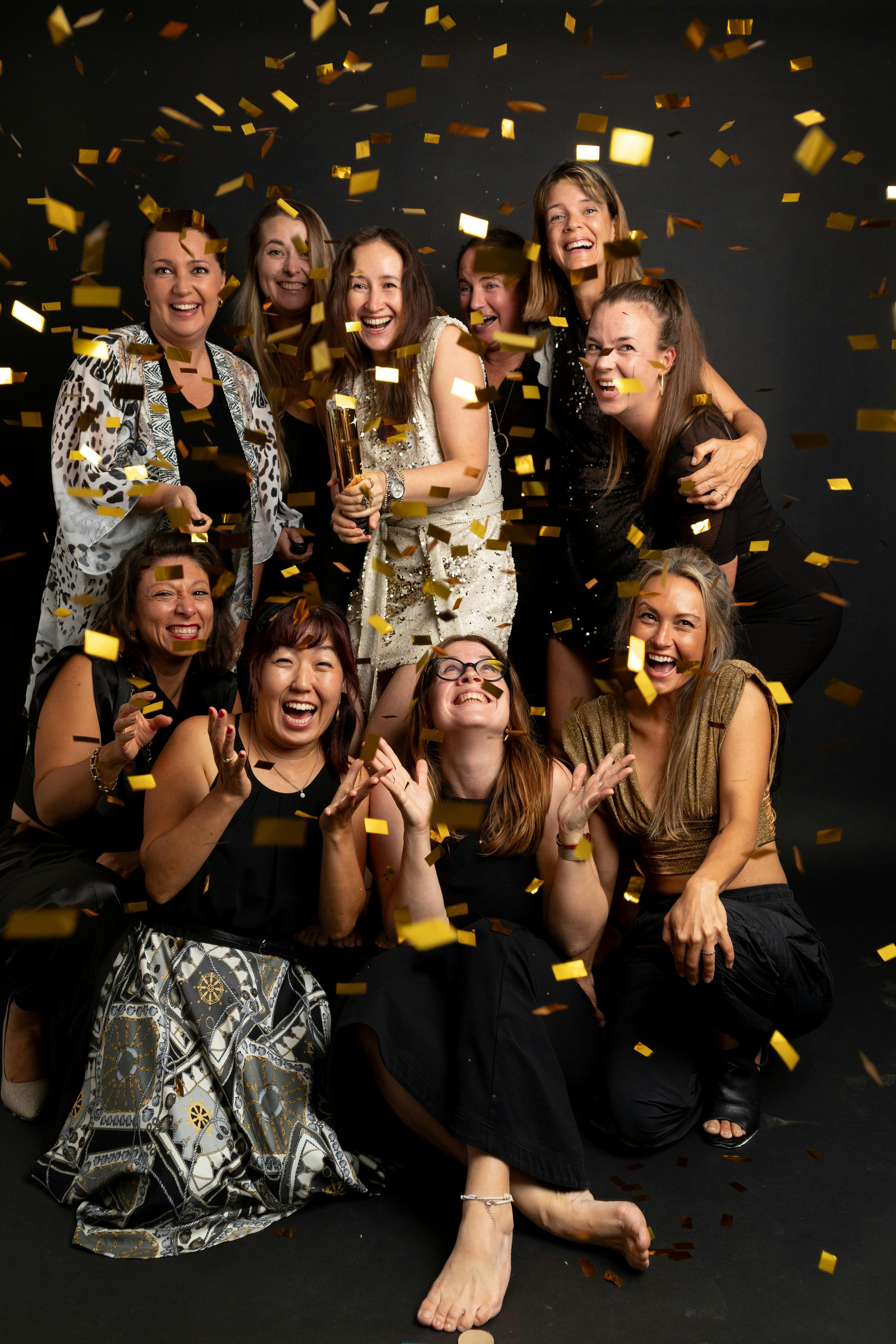 Group portraits in a private self photo studio