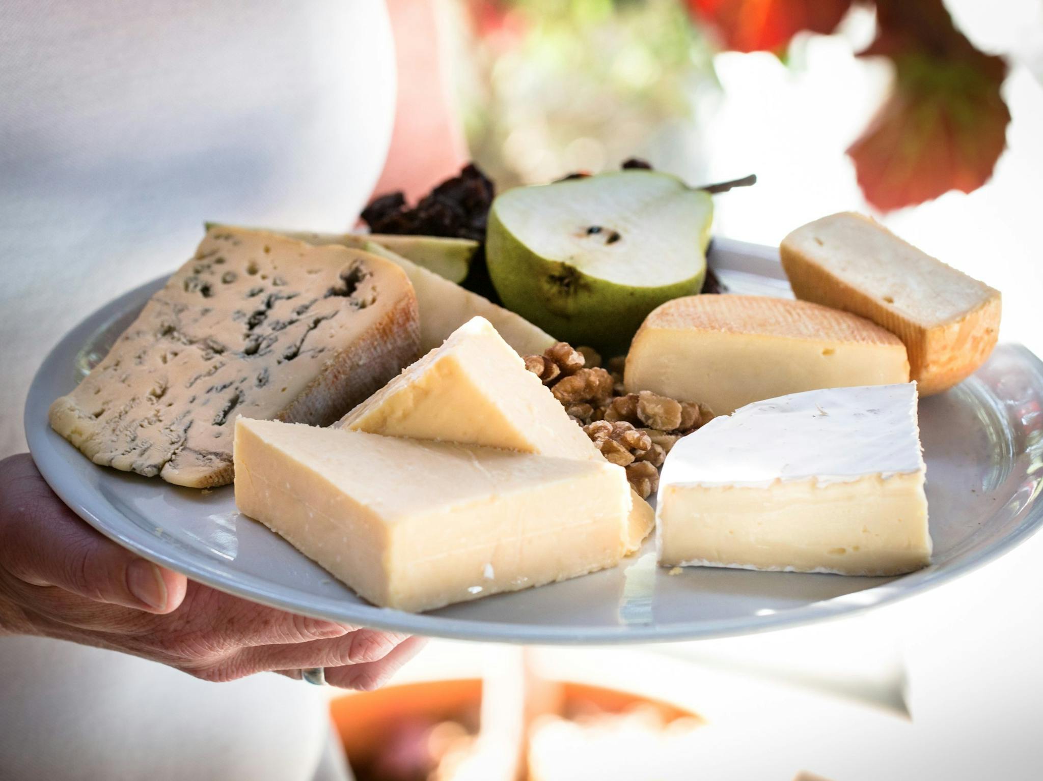 Cheese platter of farmhouse cheeses from the Milawa factory