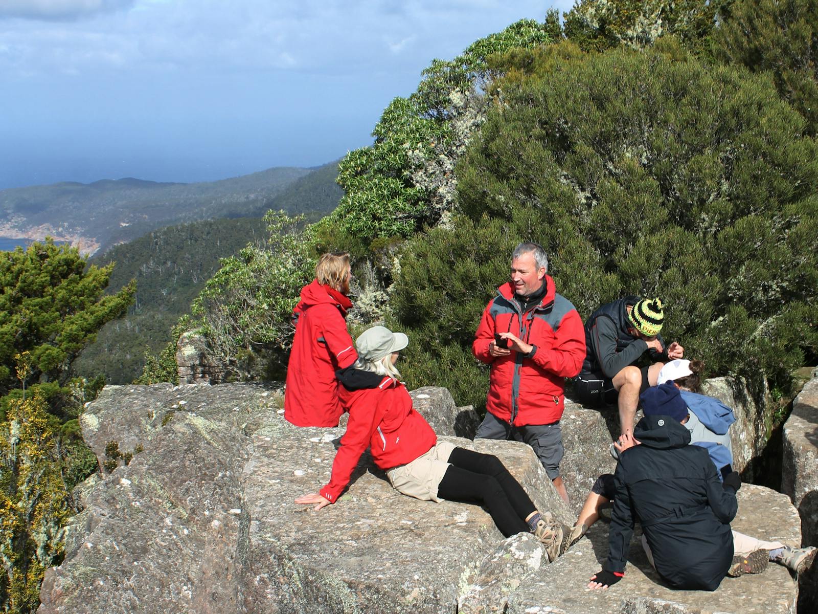 Stopping for lunch with a view on the Maria Island Pack-Free Walk by Life's An Adventure