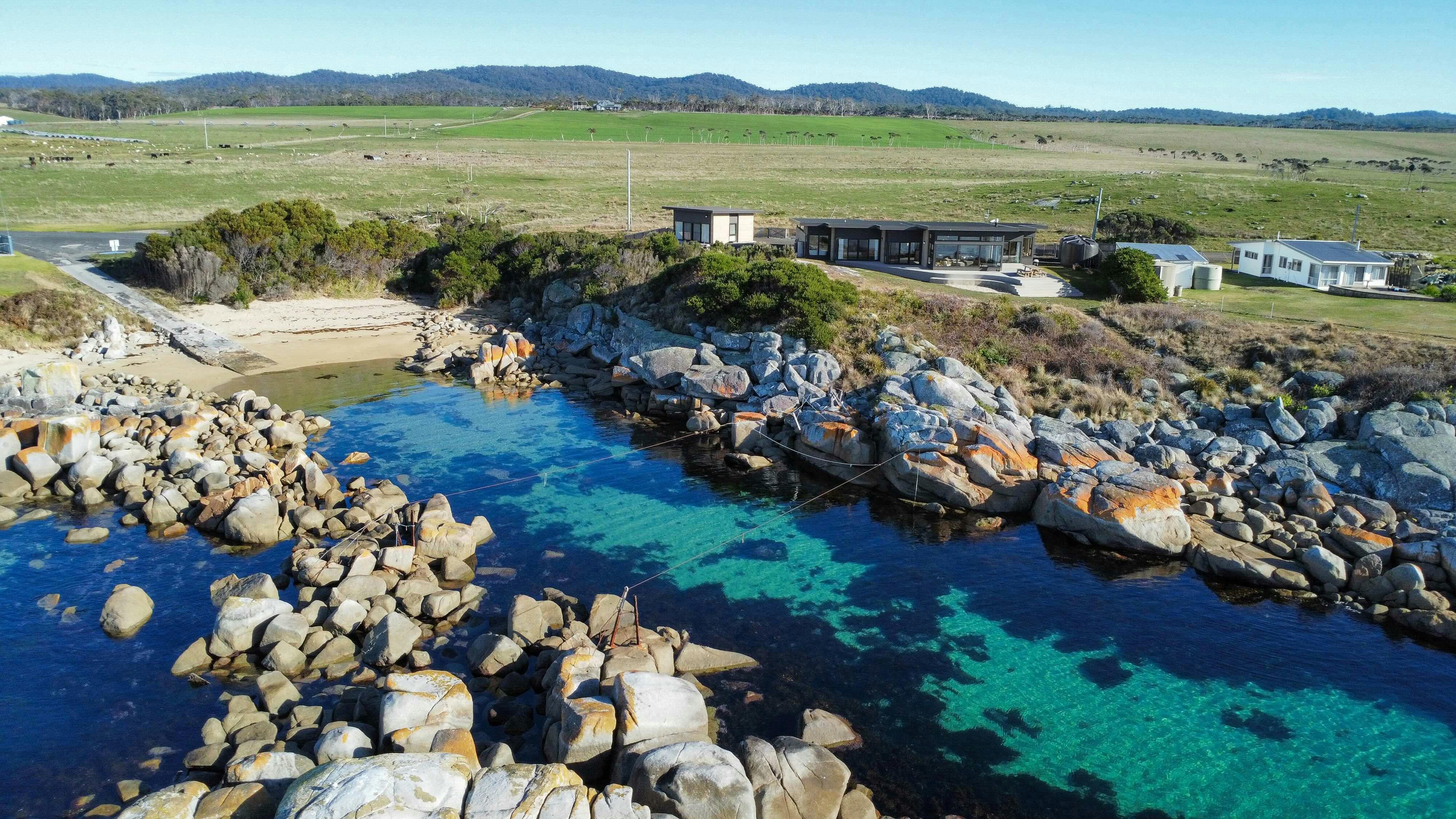 Embers Bay of Fires arial view