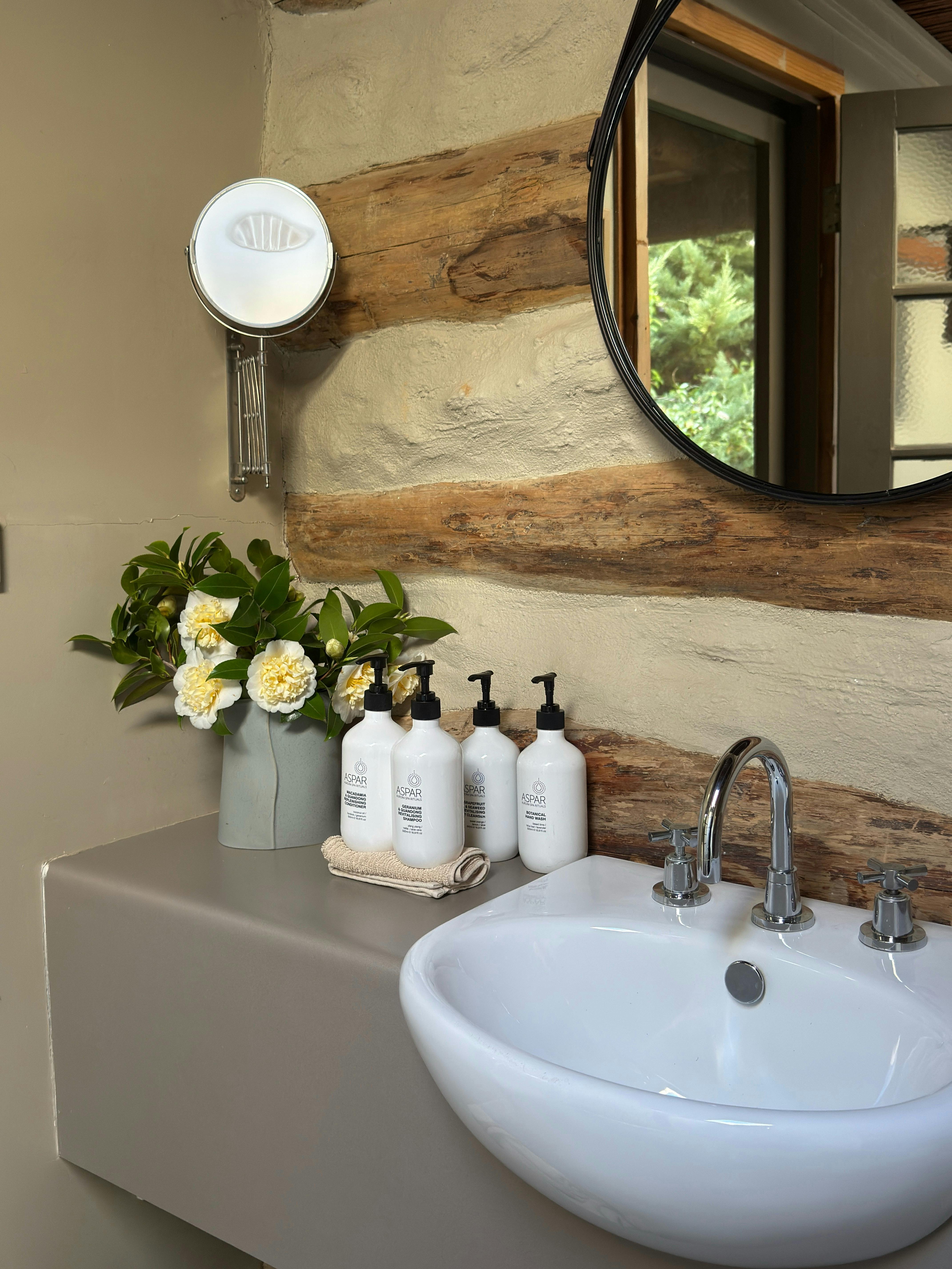 Ground level bathroom with large shower