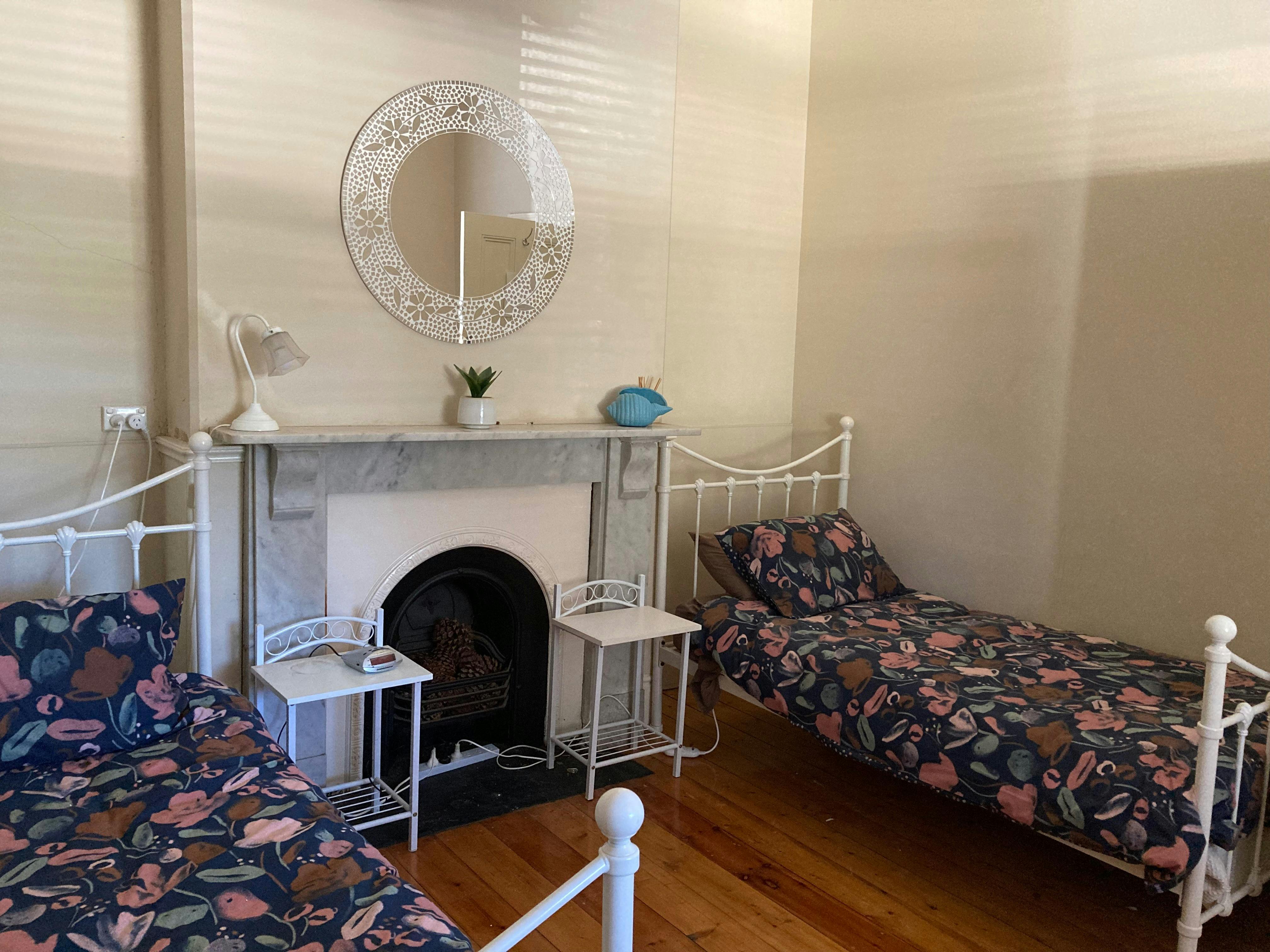 Second bedroom has two single beds