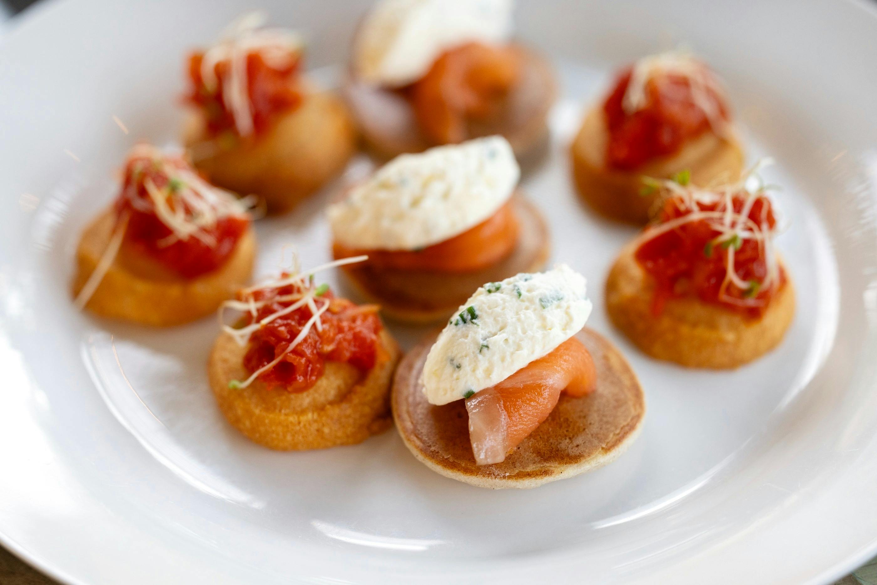 Michelin-chef curated canapes and champagne