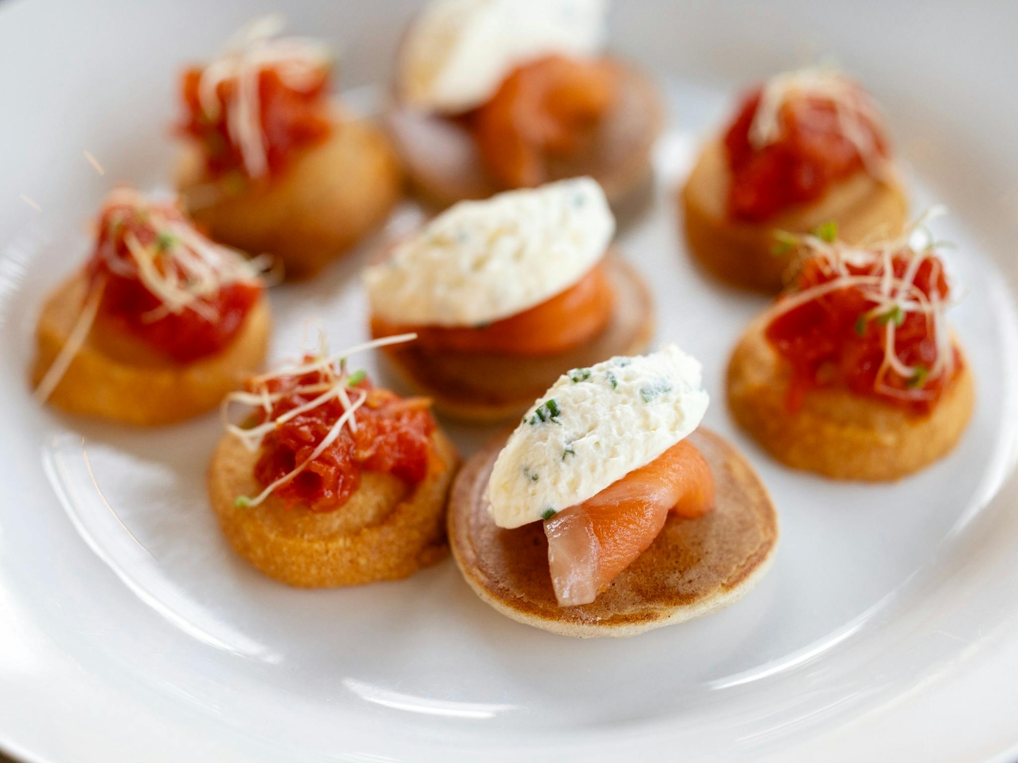 Michelin-chef curated canapes and champagne