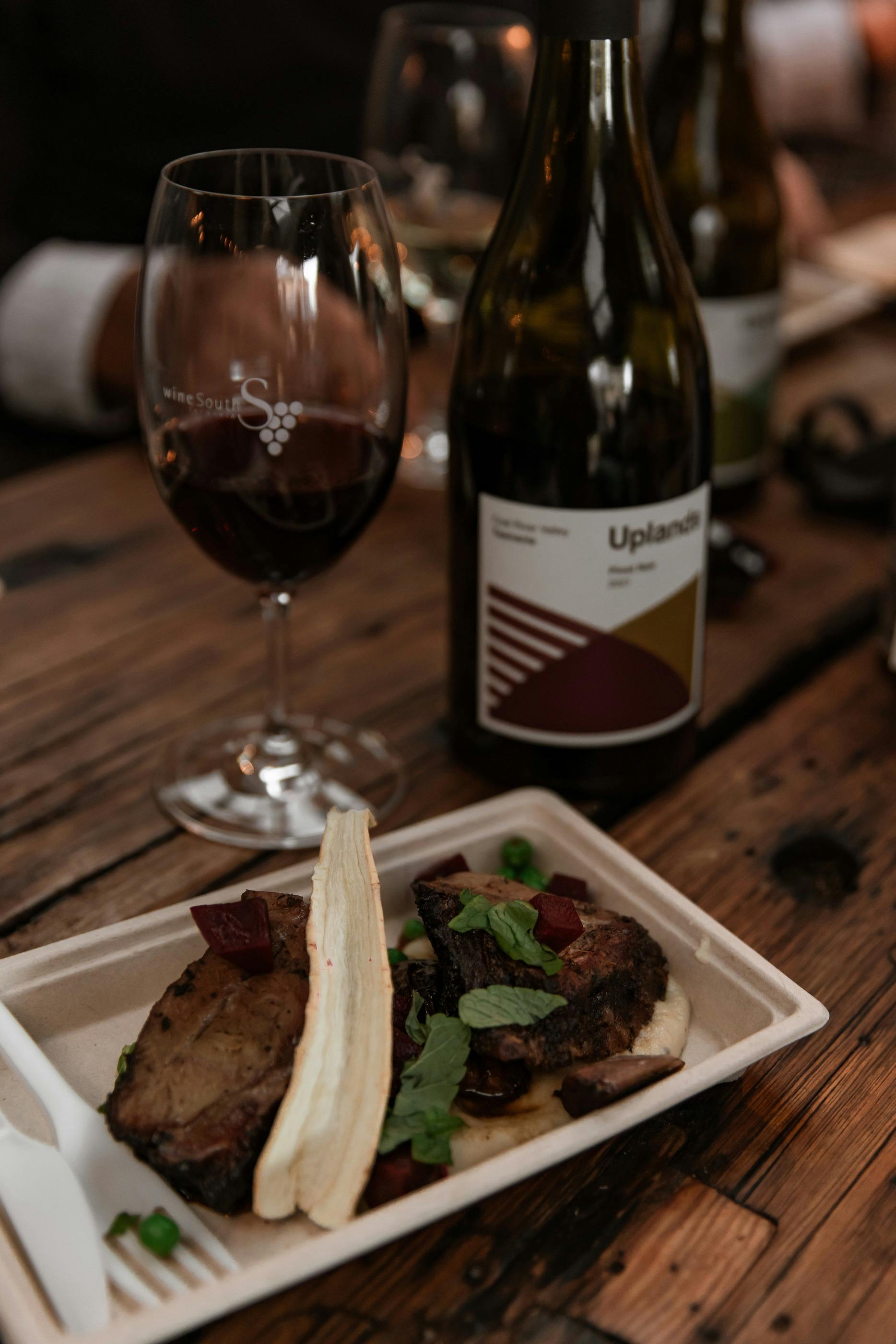 Pinot Noir next to lamb dish