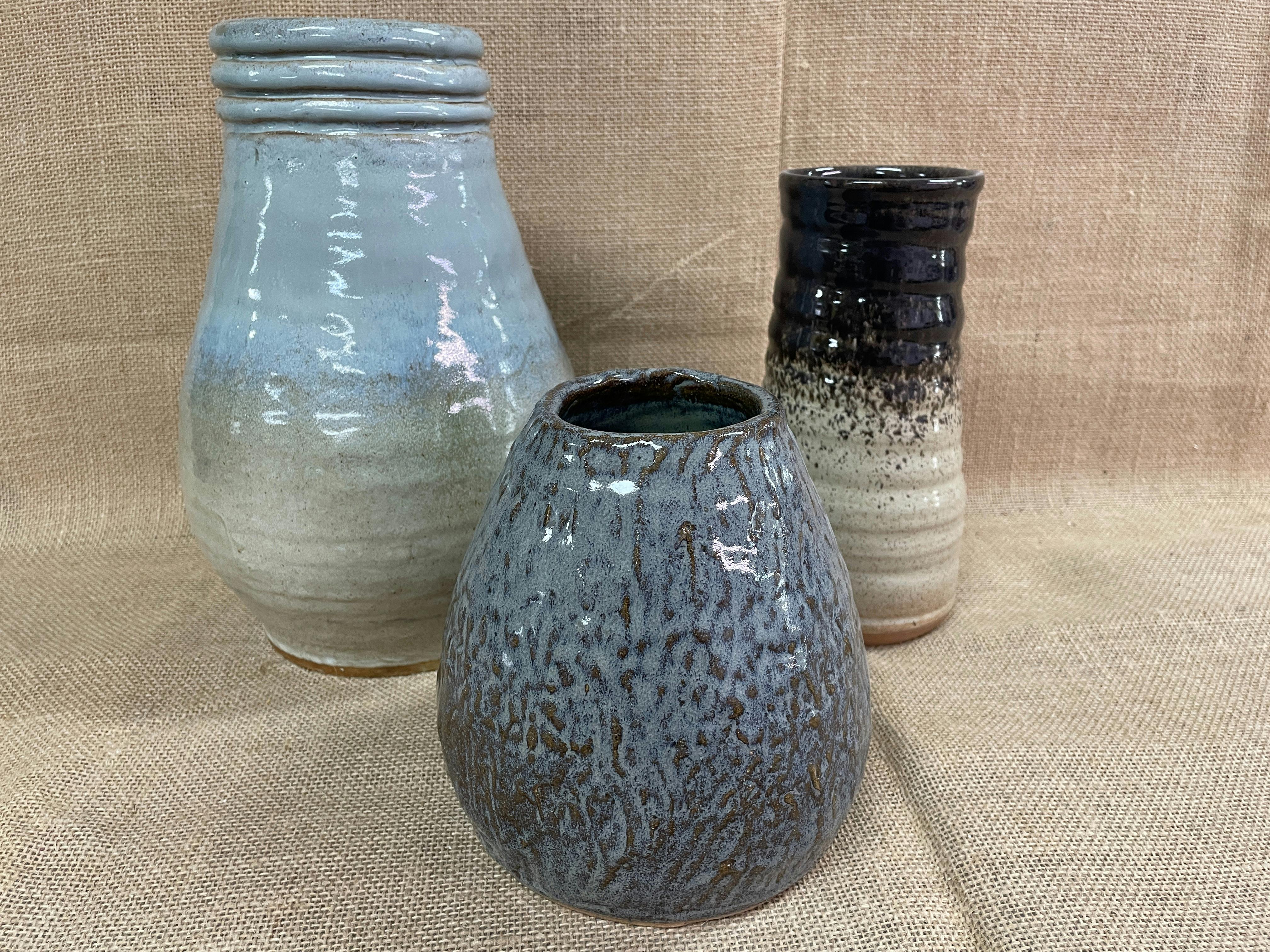 Image of 3 Beldari pottery vases