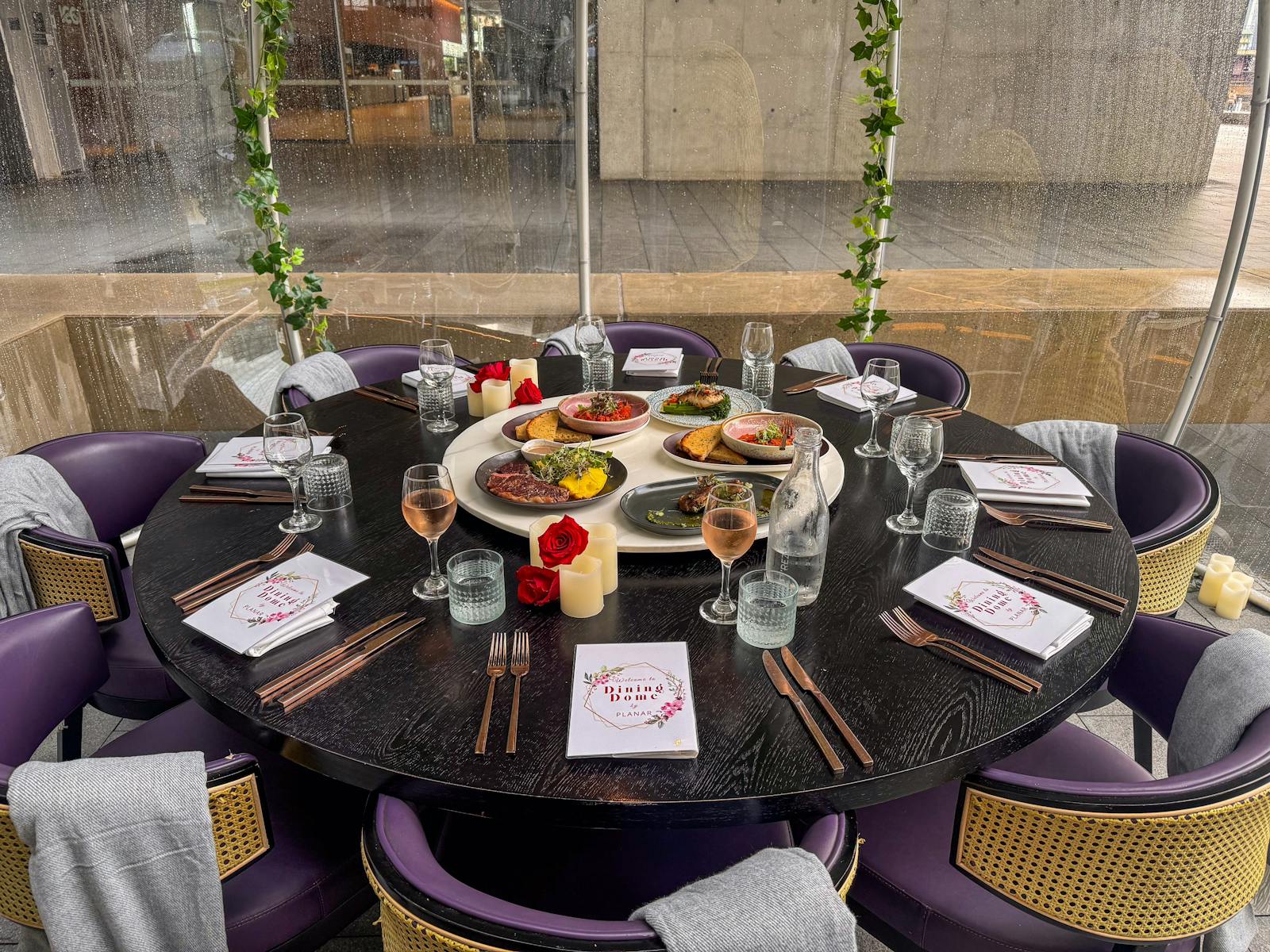 Exclusive dining at Planar Restaurant's Dining Dome