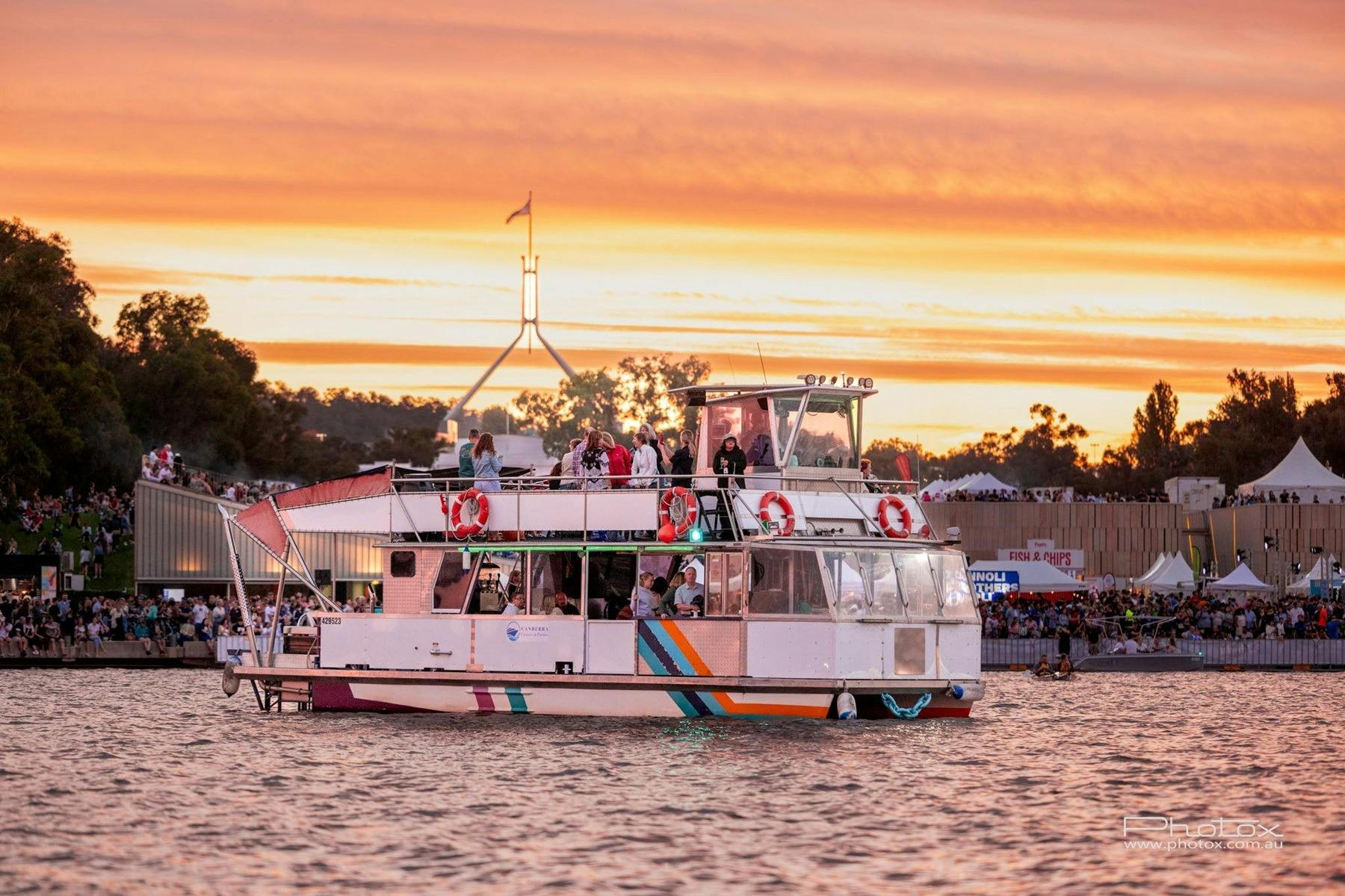 Parliament house sunset