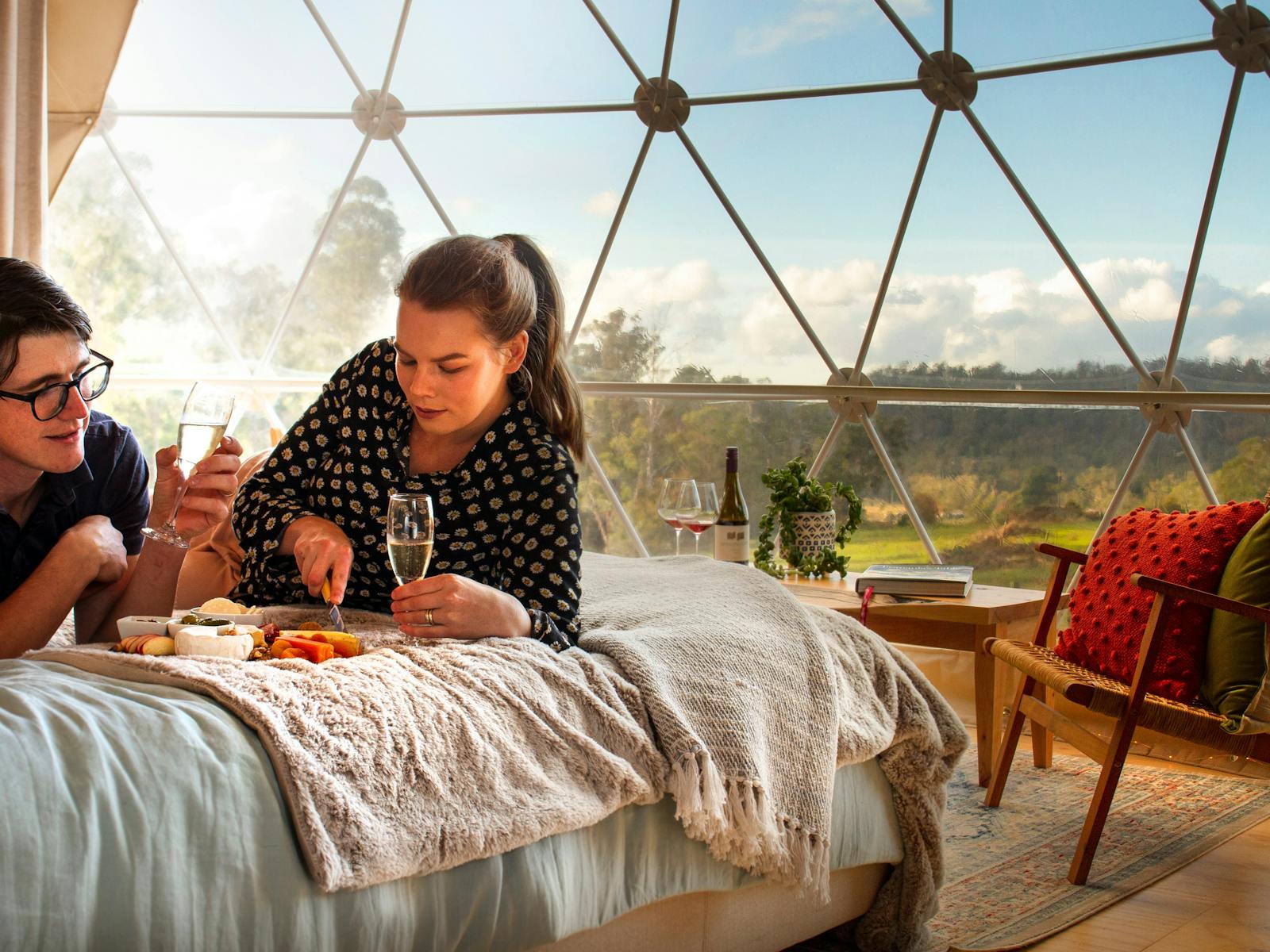 Wine tour, domescapes, glamping, dome, wine, cheese, homeymoon