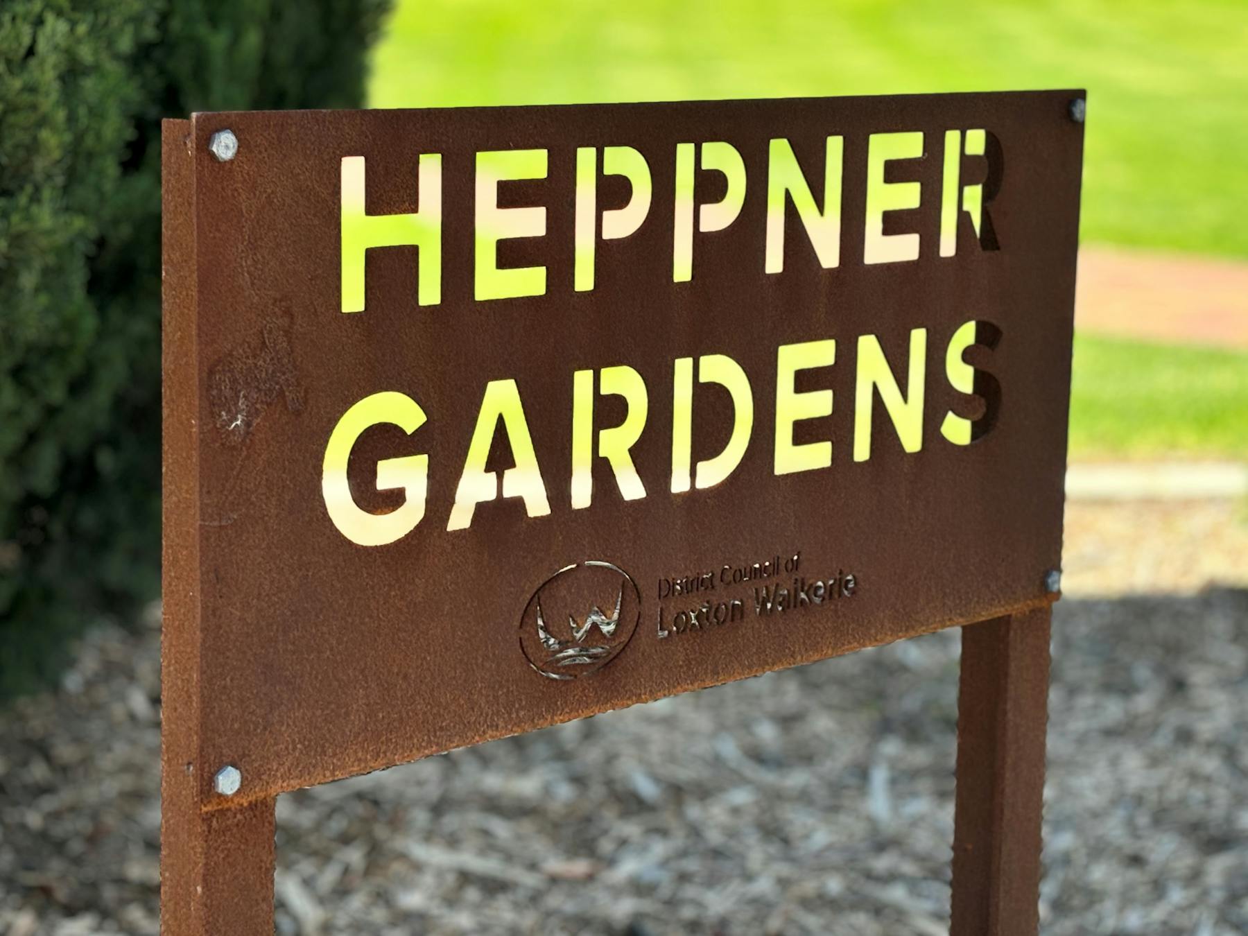 Heppner Gardens sign