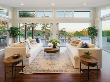 Living room with hinterland views