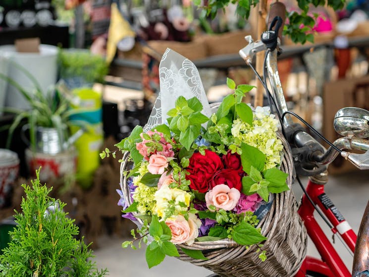 Fresh flowers in the basket