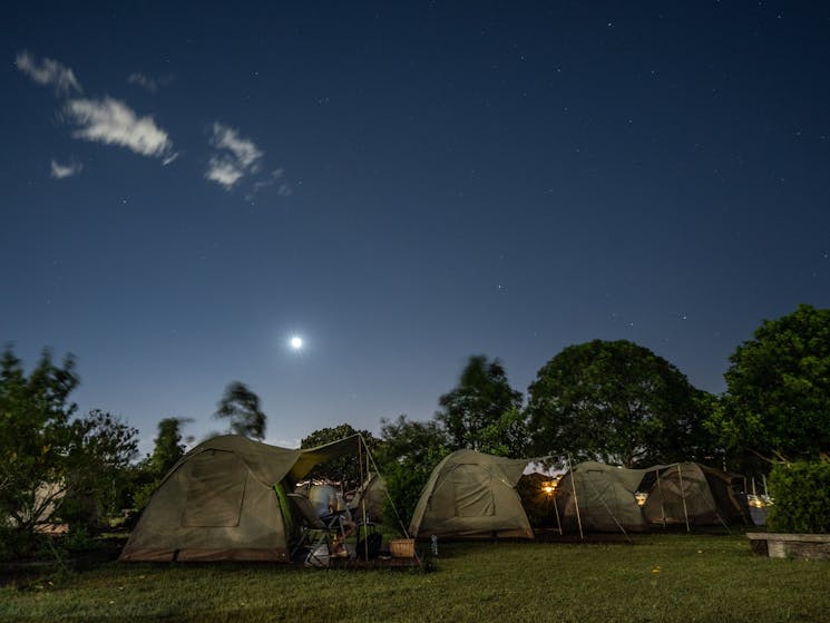 Cockatoo Island Campground at night