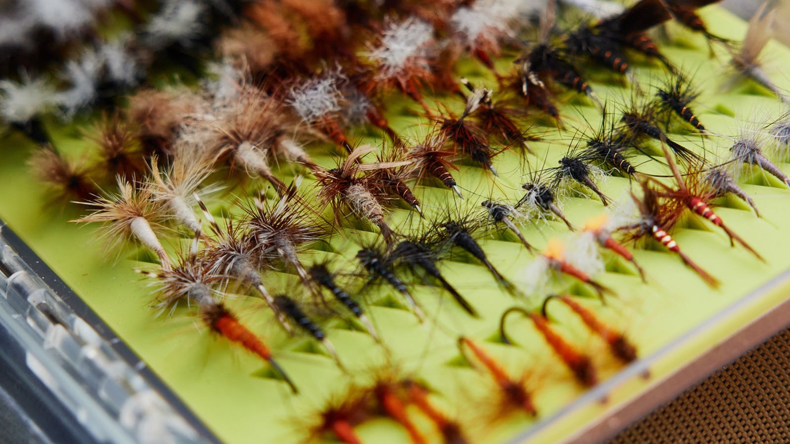 Selection of flies for guided fly fishing
