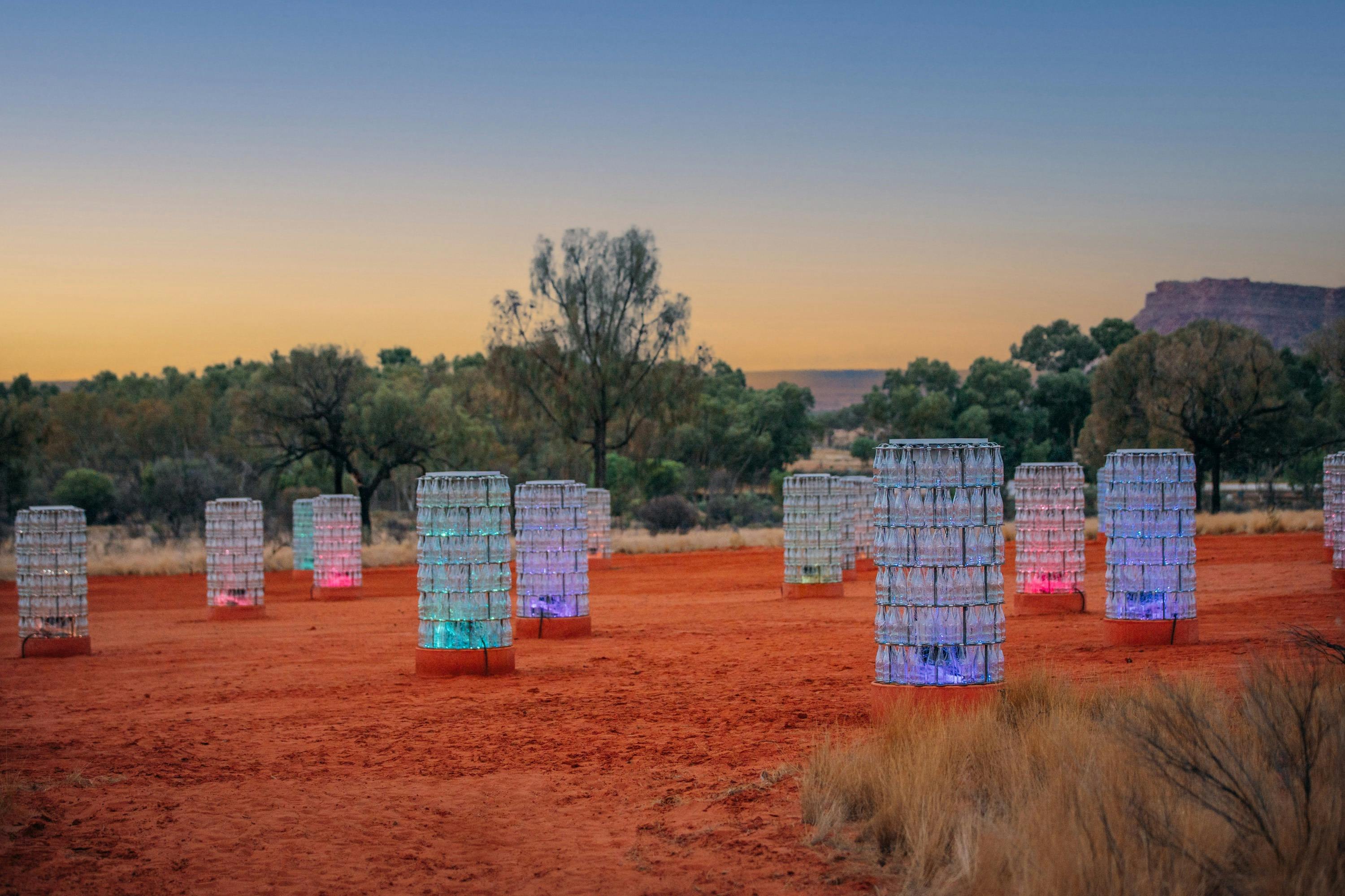 Light-Towers at Sunrise
