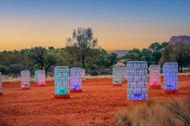 Light-Towers at Sunrise