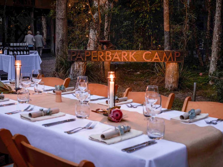 Dining under the stars at Paperbark Camp Jervis Bay