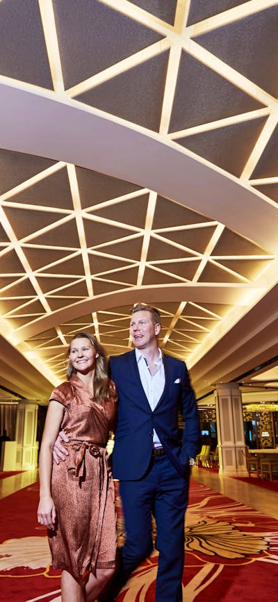 Couple in the foyer of Casino Canberra