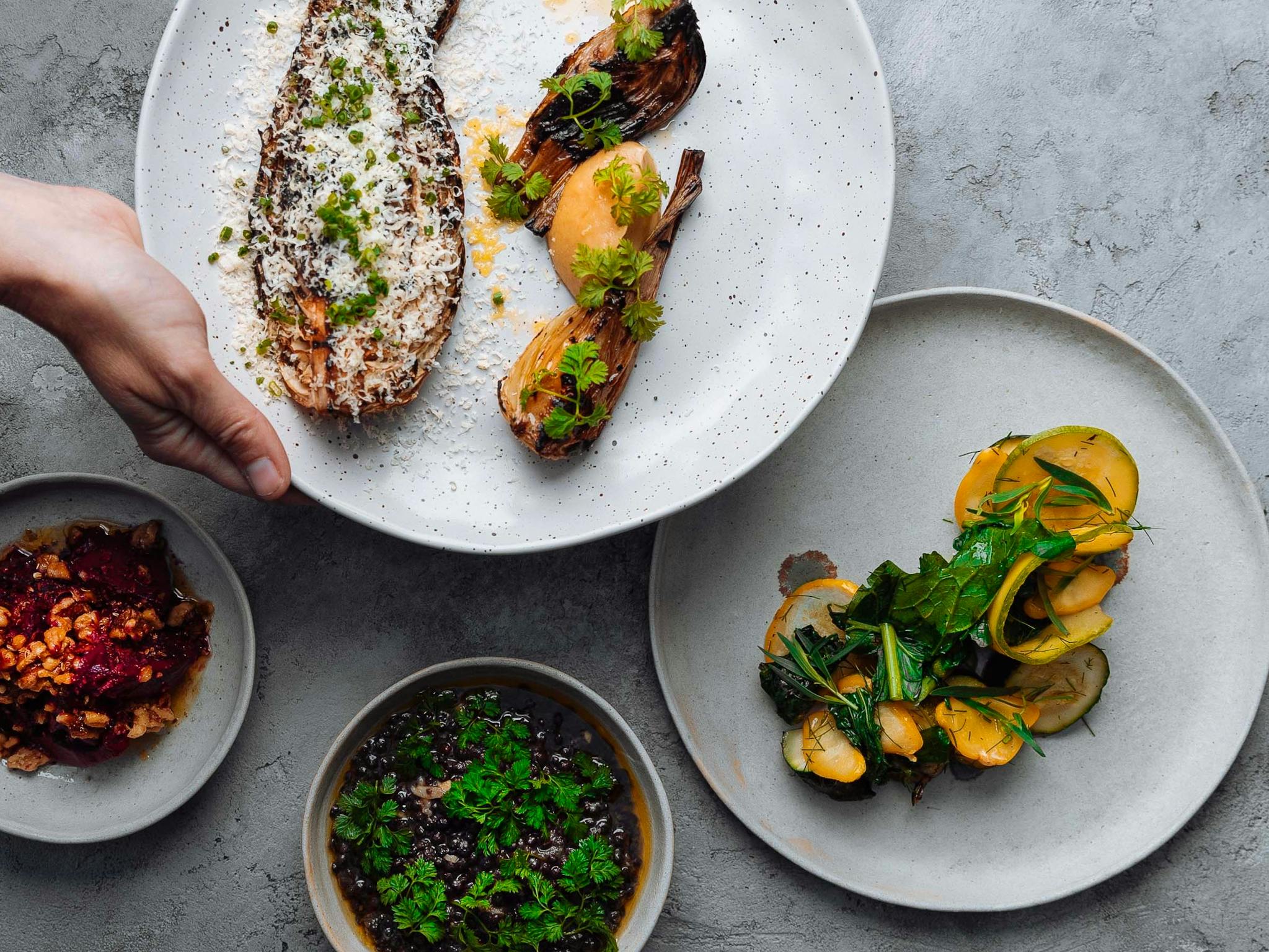 Seasonal produce-driven cuisine