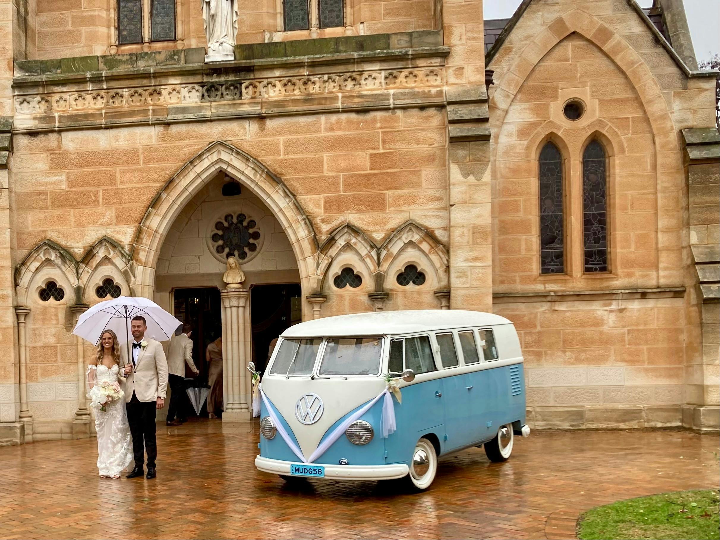 Blue Kombi at church