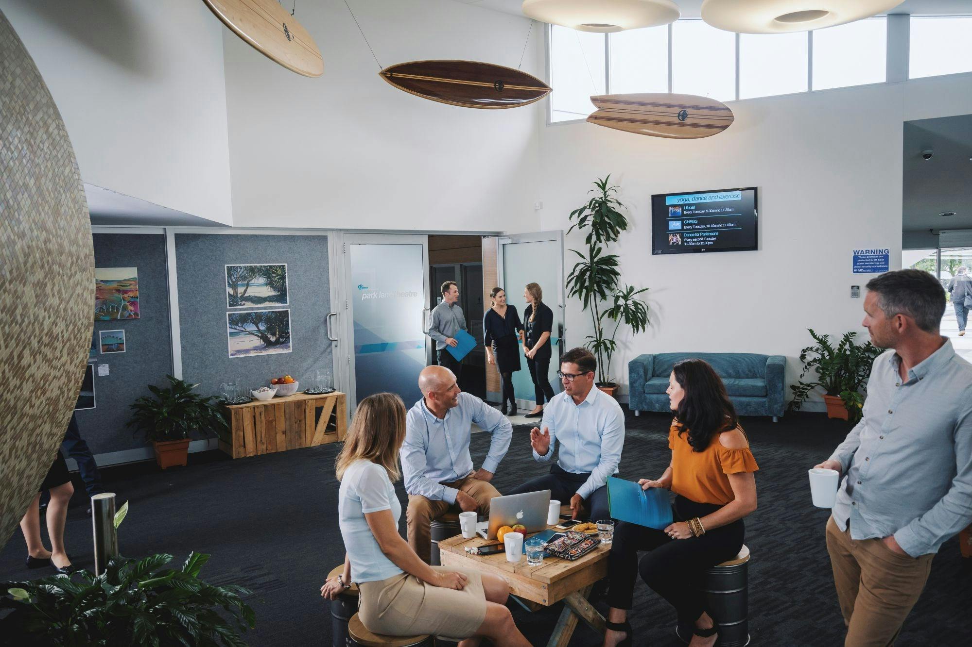 People in foyer of Lennox Head Cultural Centre